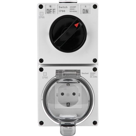 Prise murale étanche IP66 avec interrupteur (prise GB) (1/5)