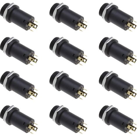 JSSEVN-12pcs Mini conector hembra estéreo de 3,5 mm con tuercas Conector de montaje en panel estéreo de 3,5 mm para soldar auriculares (1/5)