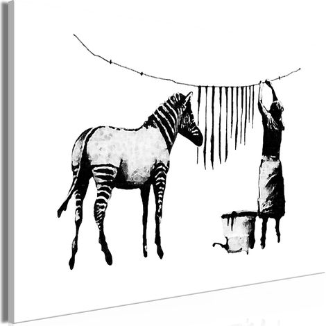 Quadro - Banksy: Washing Zebra (1 Part) Wide - 90x60 (1/4)