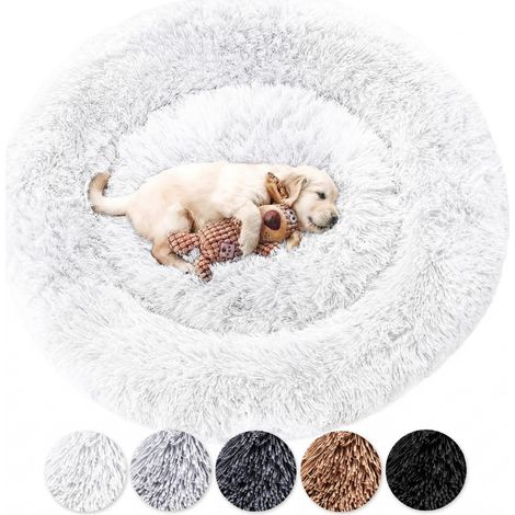 Panier pour chien lavable Taille XXL 140 cm Blanc Coussin moelleux pour chiens de grande, moyenne et petite taille (1/5)