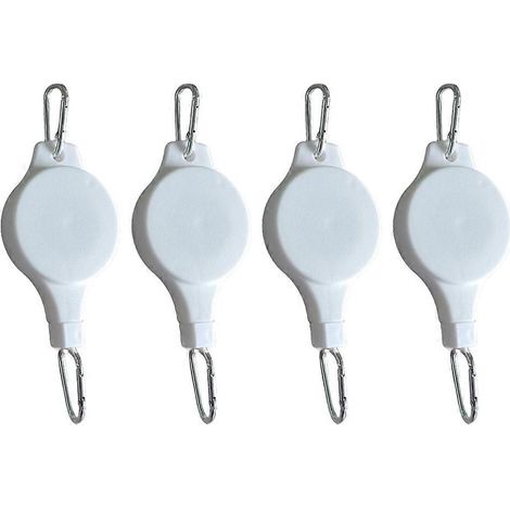 Poulie de suspension rétractable pour plantes d'intérieur, hauteur réglable (4 pièces), blanche (1/5)