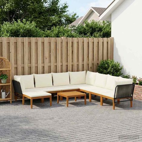 vidaXL 9 uds. Madera de Acacia Sólida y Cuerda Natural (1/5)
