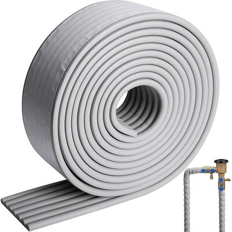 Isolation de tuyau 8 cm x 5 m pour extérieur - Isolation de tuyau autocollante - Isolation de tuyaux de chauffage - Isolation de tuyau de chauffage haute densité avec autocollant pour réduction du (1/5)