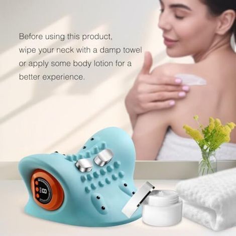 Masseur électrique de cou chauffant, nouveau masseur sans fil, masseur Shiatsu, masseur cervical et dorsal avec 3 modes, 6 fréquences réglables, bleu (1/4)
