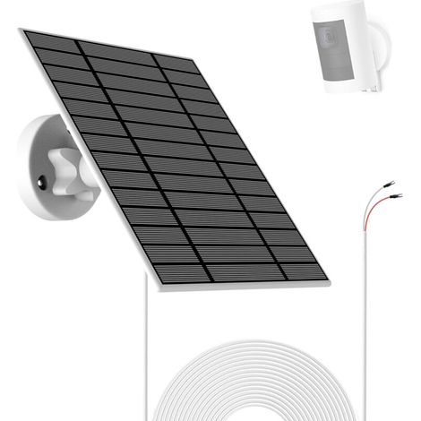 Enowelir Panneau solaire pour caméra Ring, 6 W, compatible avec la batterie Ring Stick Up Cam/Pro, Spotlight Cam Plus/Pro, étanchéité IP66, câble de 3 m (1/5)
