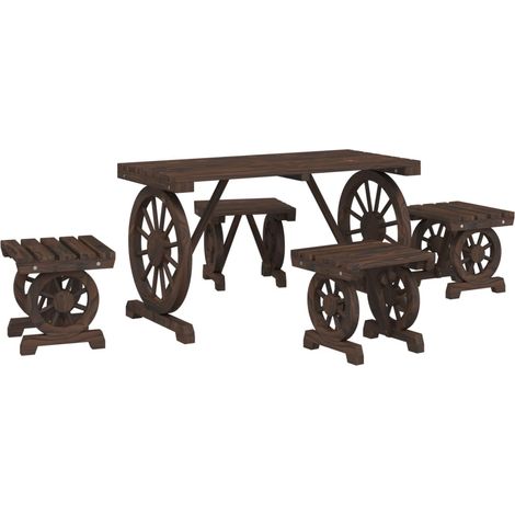 Set da Pranzo da Giardino 5 pz in Legno Massello di Abete vidaXL (1/5)