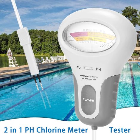 Testeur de qualité de l'eau, Précis et Fiable, Chlore d'eau et PH Compteur, Testeur d'eau Portable pour Aquariums de Spa de Piscine, etc. (1/4)