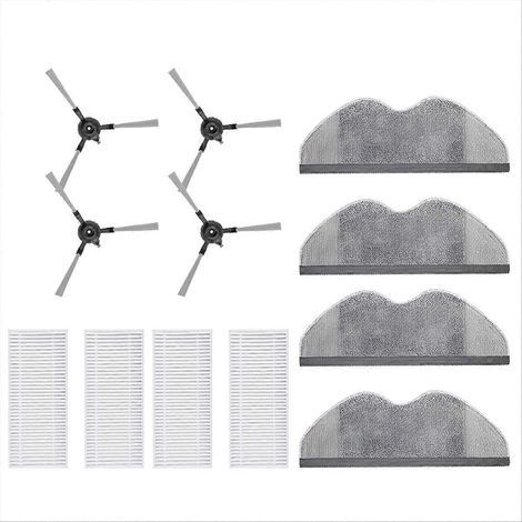 Pièces de rechange pour aspirateur robot Xiaomi E5 C108 : brosse latérale, chiffon de nettoyage et filtre. (1/5)