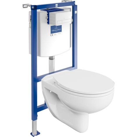 VILLEROY&BOCH WC Set mit Vorwandelement, Wand-WC und Spülknopf (1/5)