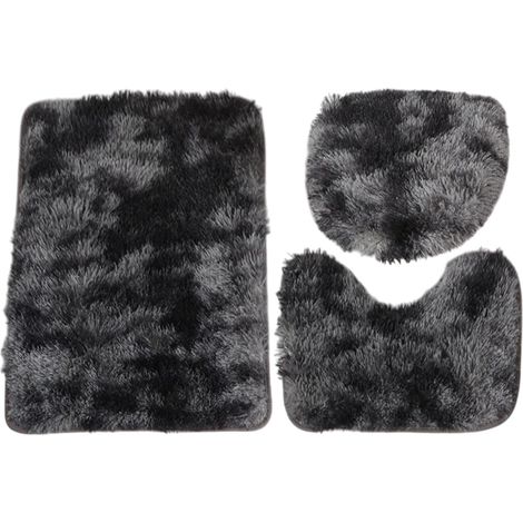 Tapis de bain antidérapant, batik, lot 3 toilette, douche contour en U, doux pour salle