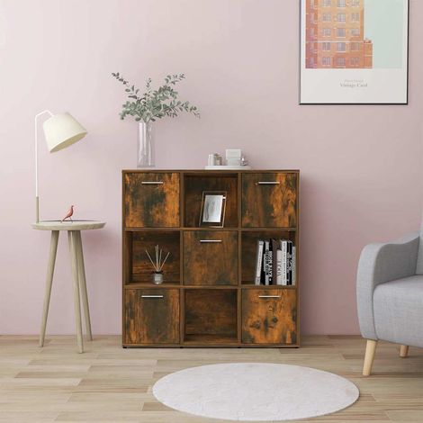 vidaXL Estantería madera contrachapada color roble ahumado 90x30x90 cm (1/5)