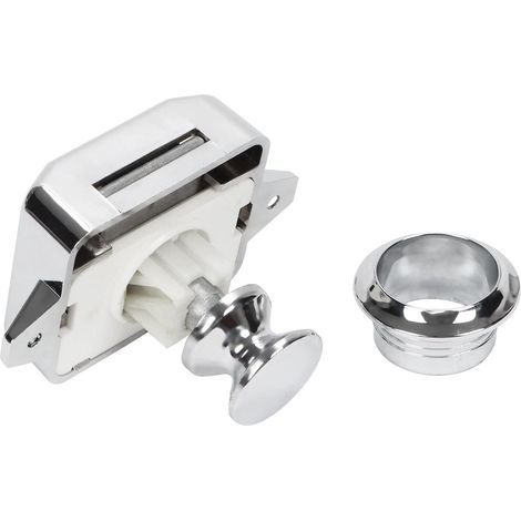 Motorhome Push Button - Door Latch Lock Cupboard Closure Button for RV Caravan Motorhome (Silver) (1/5)