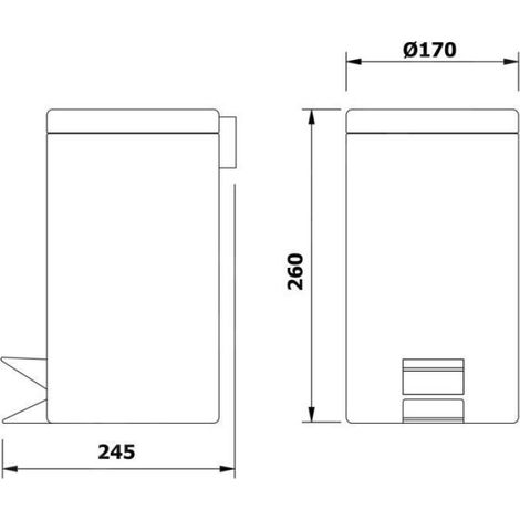 Poubelle Ronde - 3 L - Blanc - Pour Salle De Bain Et Cuisine - 1 Pièce (1/2)