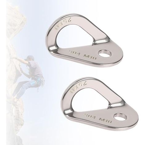 Support d'ancrage d'escalade 25 KN - Boulon d'ancrage d'escalade en Acier Inoxydable pour matériel de Plein air, Installation de hamac de Sauvetage, Compatible avec Boulon de 10 mm, 2 pièces