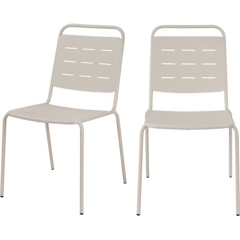 Lot 4 chaises jardin métal chaises extérieur terrasse balcon Aria (1/5)