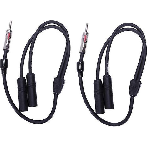 Autoradio-Antennenadapter, 2 x 1 Stecker auf 2 Y-Buchsen, Schwarz (1/5)