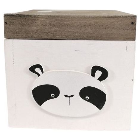 Boîte de Rangement en bois Panda 13x12x13cm - Lune - SILUMEN