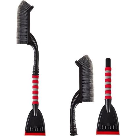 Grattoir à glace pour pare-brise , robuste, durable et efficace, brosse à neige détachable 2 en 1, outil pratique pour les situations d'urgence, rouge (1/5)