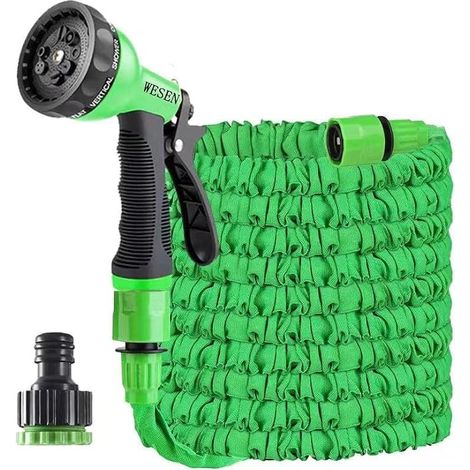 Expandable Garden Hose 7.5m/15m/30m/37.5m, 7.5m Expandable Hose with 8 Spray Models Suitable for 1/2" and 3/4" Taps, Hose for Garden/Watering/Cleaning (1/5)