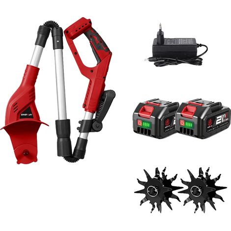 Motozappa con motore brushless, larghezza di taglio 200 mm, 2 batterie incluse. (1/2)