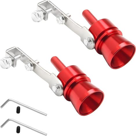CCYKXA 2 Stück Auto-Auspuffpfeife, Auto-Auspuffrohr-Turbopfeife aus Aluminiumlegierung, Turbo-Auspuffschalldämpfer für alle Fahrzeugmodelle (rot) (1/5)