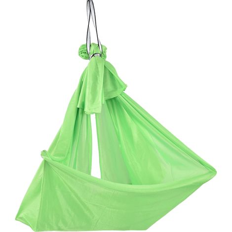Hamac de yoga aérien 1 x 2,8 m, sûr, respirant, anti-douleur, hamac élastique pour enfants, adapté au yoga, vert (1/5)
