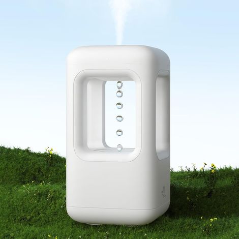 Humidificateur, Humidificateur ultrasonique 500ml, Mini goutte d'eau Anti-gravité mignonne, facile à nettoyer, blanc (1/5)
