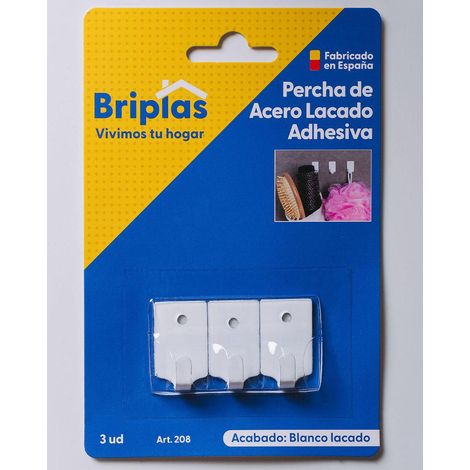 briplas colgador cocina lacado blanc adhesivo 3u gancho mini 208 (1/2)