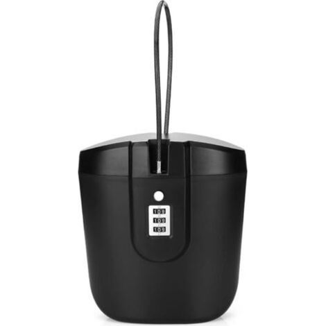 ALLIANDISCoffre-fort antivol portable (avec mot de passe à 3 chiffres) pour la plage, les voyages, le camping et les sports de plein air - Noir (1/4)