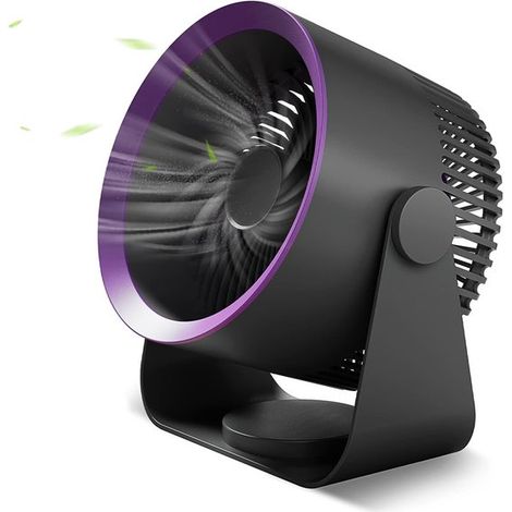 Ventilador de mesa,Mini ventilador USB,Ventilador de mesa inalámbrico,Mini ventilador silencioso,Ventilador de mesa gris,4 velocidades (1/5)