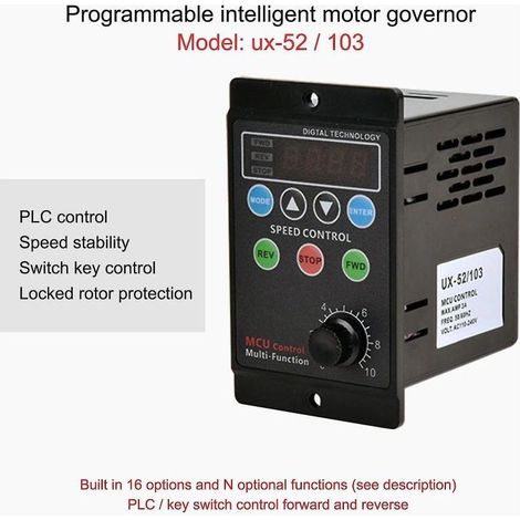 1 régulateur de vitesse moteur, affichage numérique LED, protection anti-blocage, pour ventilateur et perceuse à colonne (1/4)