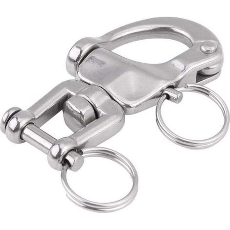 Mousqueton Pivotant à Emerillon, Maillons Rapides en Acier Inoxydable 316 Crochet à Ressort Rapide à Largage pour Drisse de Voilier (1/4)
