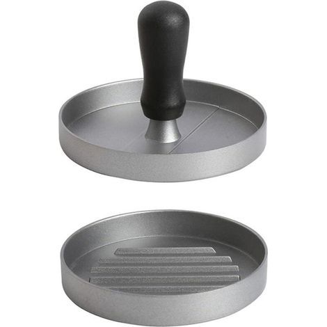 Prensa para hamburguesas de aluminio fundido a presión para preparar deliciosas hamburguesas, albóndigas y carnes a la parrilla, con revestimiento antiadherente, 12 x 8 x 2 cm. (1/5)