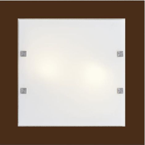 LUMICOM  BROOK Plafoniera, 2XE27, max 42W, metallo/vetro, marrone corten, 40x40cm (1/3)