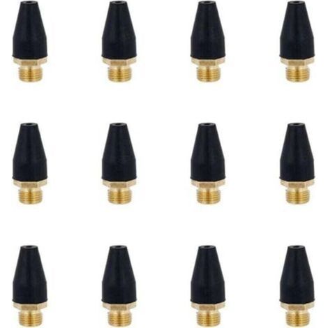 12 Pcs Alliage Noir en Caoutchouc Air Outil pour Air Buse Pointe Alliage Soufflette en Caoutchouc Pointe pour Air Outil Accessoires Air Souffler Outil pour Gonfler (1/4)