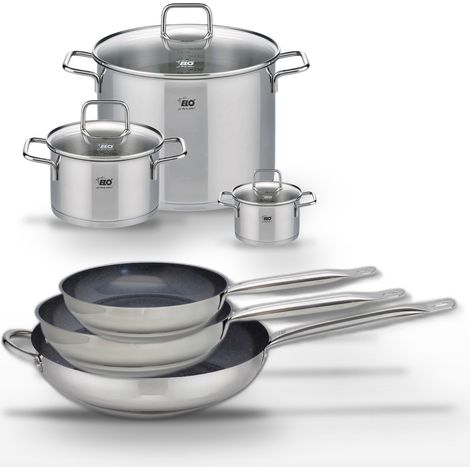Lot de 3 Poêles 24/28/32 cm & 3 Faitouts 12/20/26 cm Elo Profi Therm Platinum (1/5)