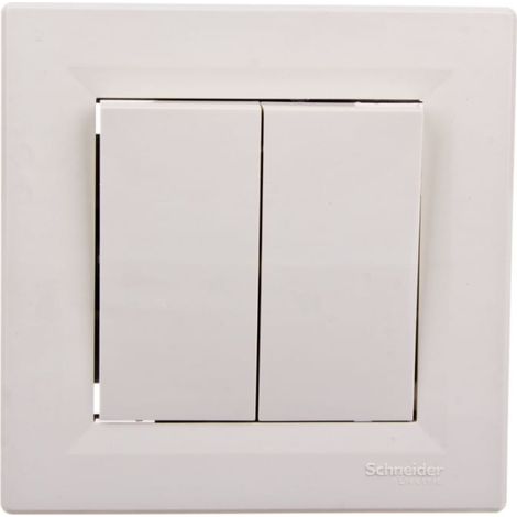 Conector de escalera doble Asfora color crema con marco EPH0600123