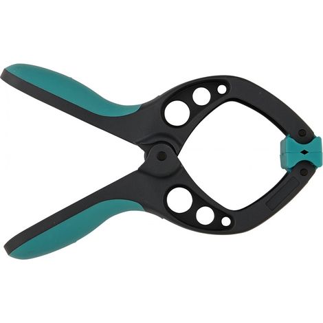 Wolfcraft – Pince de serrage à ressort 60 mm – Capacité de serrage 8 kg – Rainures en V pour pièces rondes – Acier et plastique