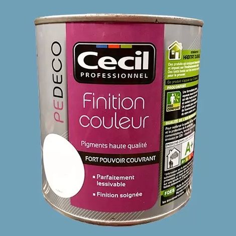 CECIL PE DECO Finition Couleur Bleu givré Satin 0,5 L (1/2)