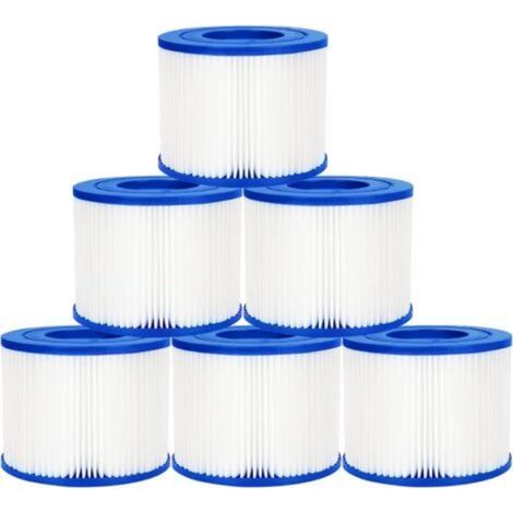 Lot de 6 Filtres de Type VI pour Spa, Filtre VI Cartouche pour Bestway Lay-Z-Spa, Filtre Piscine Filtre de Spa et de Bain à Remous Type VI pour Miami, Monaco, Vegas, 58323, Palm Springs, Pari (1/5)