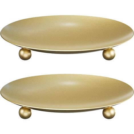APEX Bougeoirs  - Lot de 2 - Doré - Compacts et sobres - Idéaux pour les décorations de fêtes et la décoration intérieure (1/5)