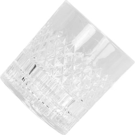 300-ml-Whiskyglas aus robustem, lebensmittelechtem Glas, verziert mit kunstvollen Reliefs. Dieses Bourbonglas wird häufig auch für Whisky, Kaffee und Tee verwendet. (1/5)