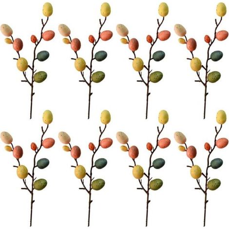 Décorations d'œufs de Pâques Etereauty à 8 branches - Ornements de Pâques élégants à faire soi-même pour la maison (Coloré) (1/5)