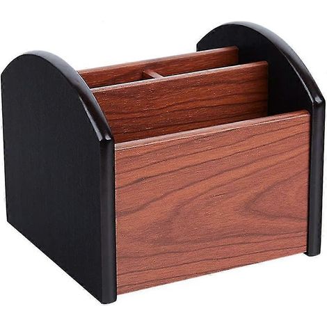 Stiftehalter aus Holz, Fernbedienungshalter aus Holz, Schreibtisch-Organizer aus Holz (14,5 x 14,8 x 13 cm) (1/5)