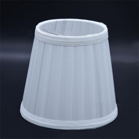 Abat-jour - Tissu Plissé - Pour Support E27 - Bureau Table Chevet Plafonnier - Blanc - 1 Pièce (1/3)