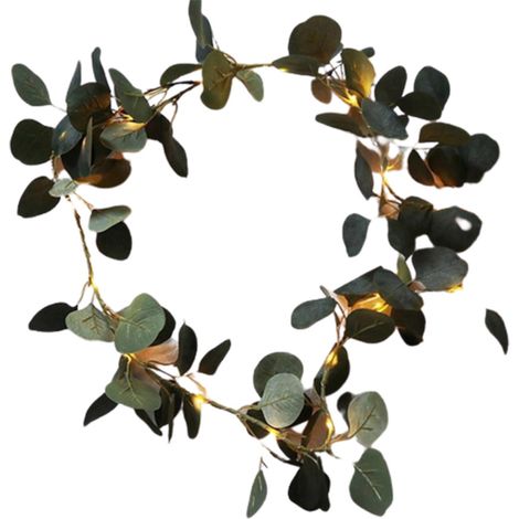 Lampe LED en rotin, décoration de chambre, lampe en fil de cuivre, guirlande lumineuse (liane d'eucalyptus, 10 mètres, 100 lampes, fil de cuivre, lumière chaude) (1/5)