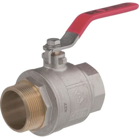 Kugelhahn BSP IG/AG 1 1/2" + Edelstahlgriff UNIVERSAL KS112MKR (1/3)