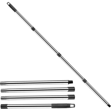 Telescopic Cleaning Handle 147 cm – Stainless Steel – 4 Adjustable Sections Telescopic Pole – Broom Handle – Telescopic Mop – for Windows, Roofs and Pools (1/5)