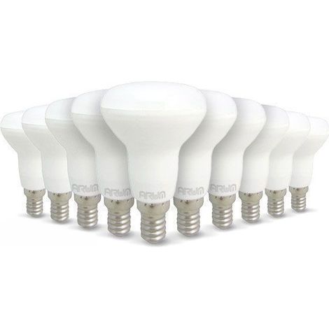Set di 10 lampadine LED E14 R50 5W Eq 50W  Température de Couleur: Bianco caldo 2700K
