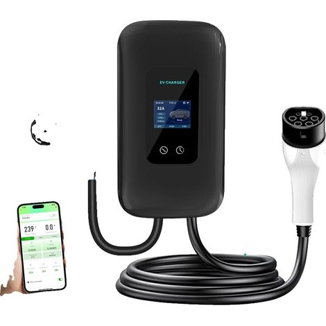EV-Ladegerät, einstellbarer Strom, intelligente Steuerung, 7KW 32A 10M, Typ2 (1/2)